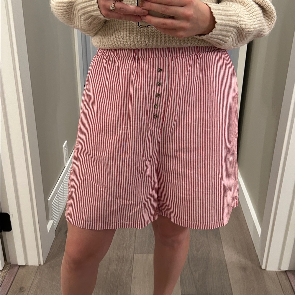 Red striped shorts